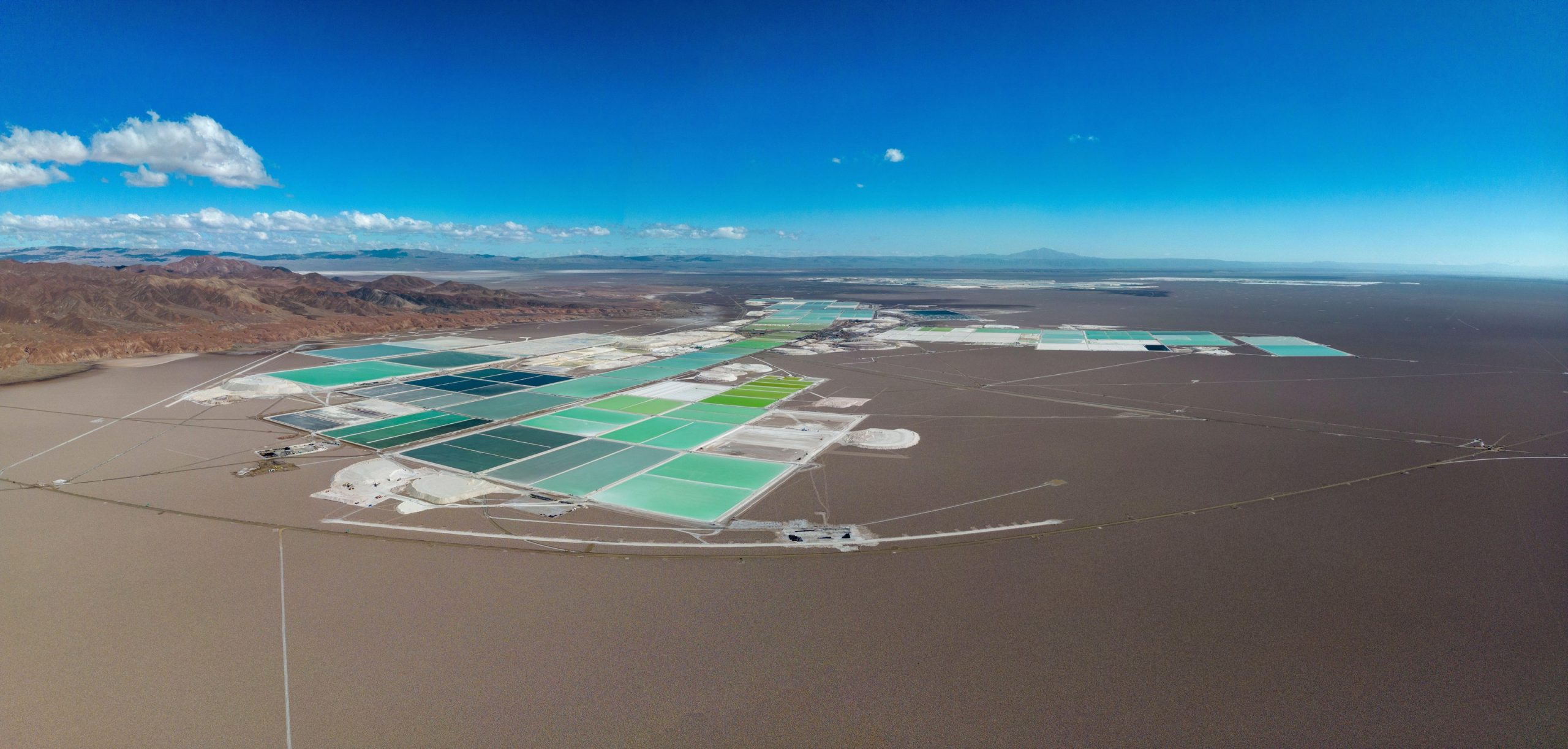 Evaporation ponds on the Salar de Atacama